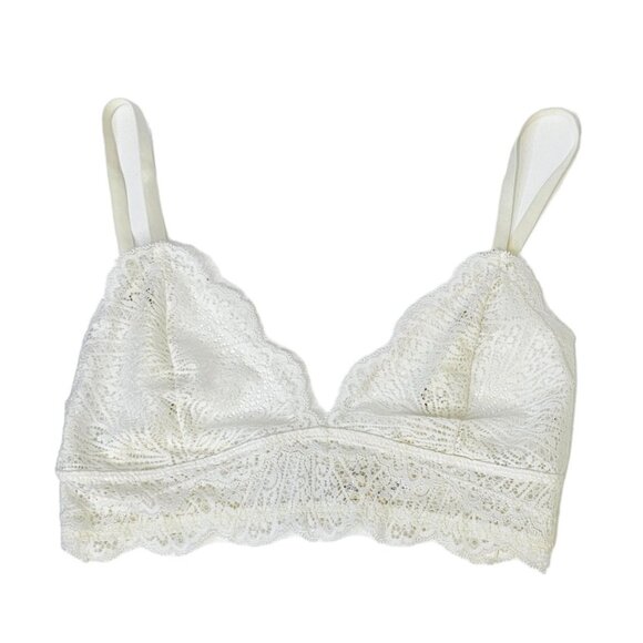 Aritzia Wilfred Lace Triangle Bralette Ivory Size Small Adjustable Straps - Picture 1 of 6
